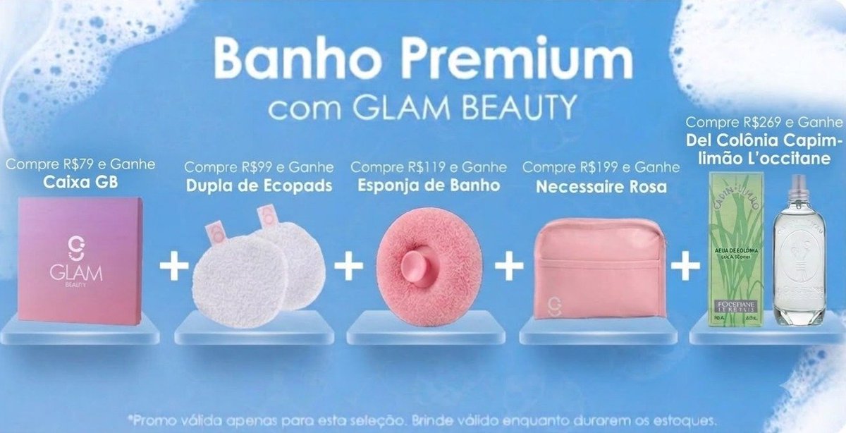 atalpromo's tweet photo. compre e ganhe com até 5 brindes na glam, incluindo Deo Colônia Capim-Limão de L'Occitane, que custa R$ 129 😱🚨 

🏷 cupom: GIULIAL (pra desconto na loja e assinaturas)

Deo Colônia válida pro site inteirooo, outros itens válido na lista ⤵
https://t.co/crAIS6r3hB

.
.

glambox https://t.co/dim6t1gryG