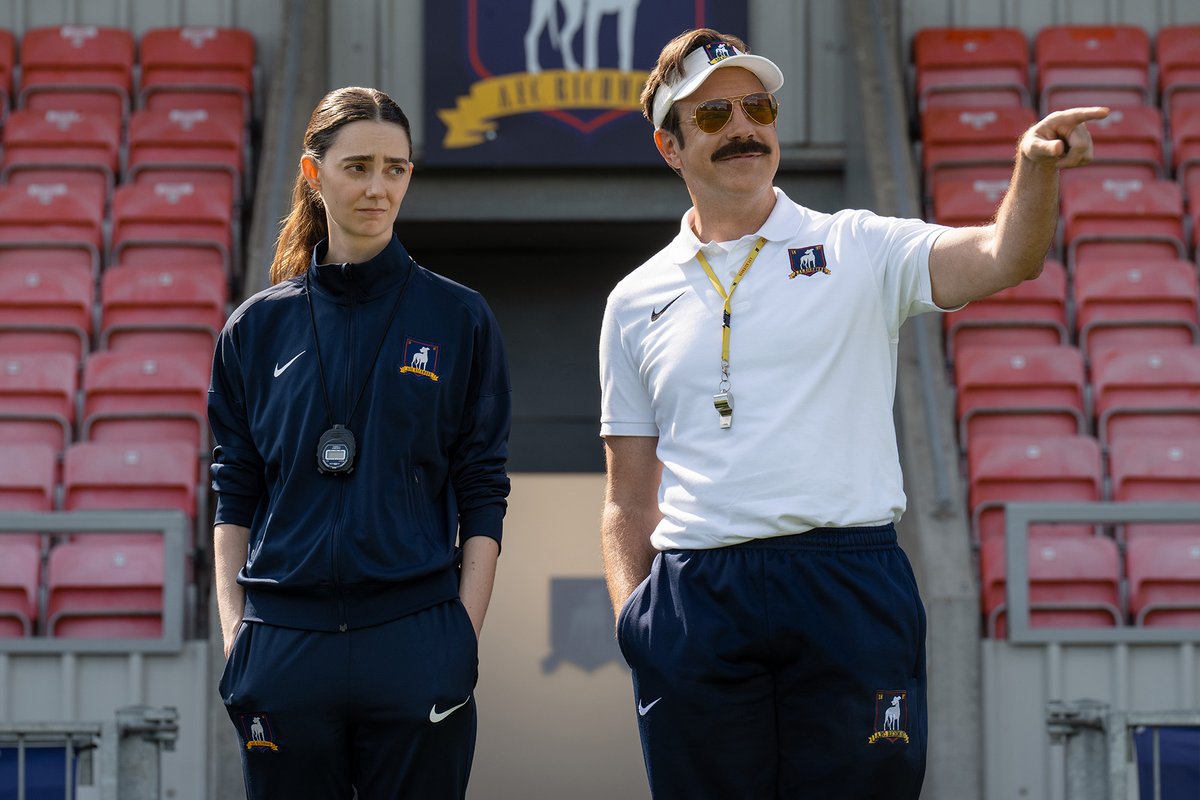 SDSU's tweet photo. With a new season of Ted Lasso here, SDSU Associate Professor Afarin Rajaei explores why the series is more than a comedy. Her research highlights how its stories of vulnerability, therapy and connection can challenge stigma and inspire healing. https://t.co/ewgTadlgwe