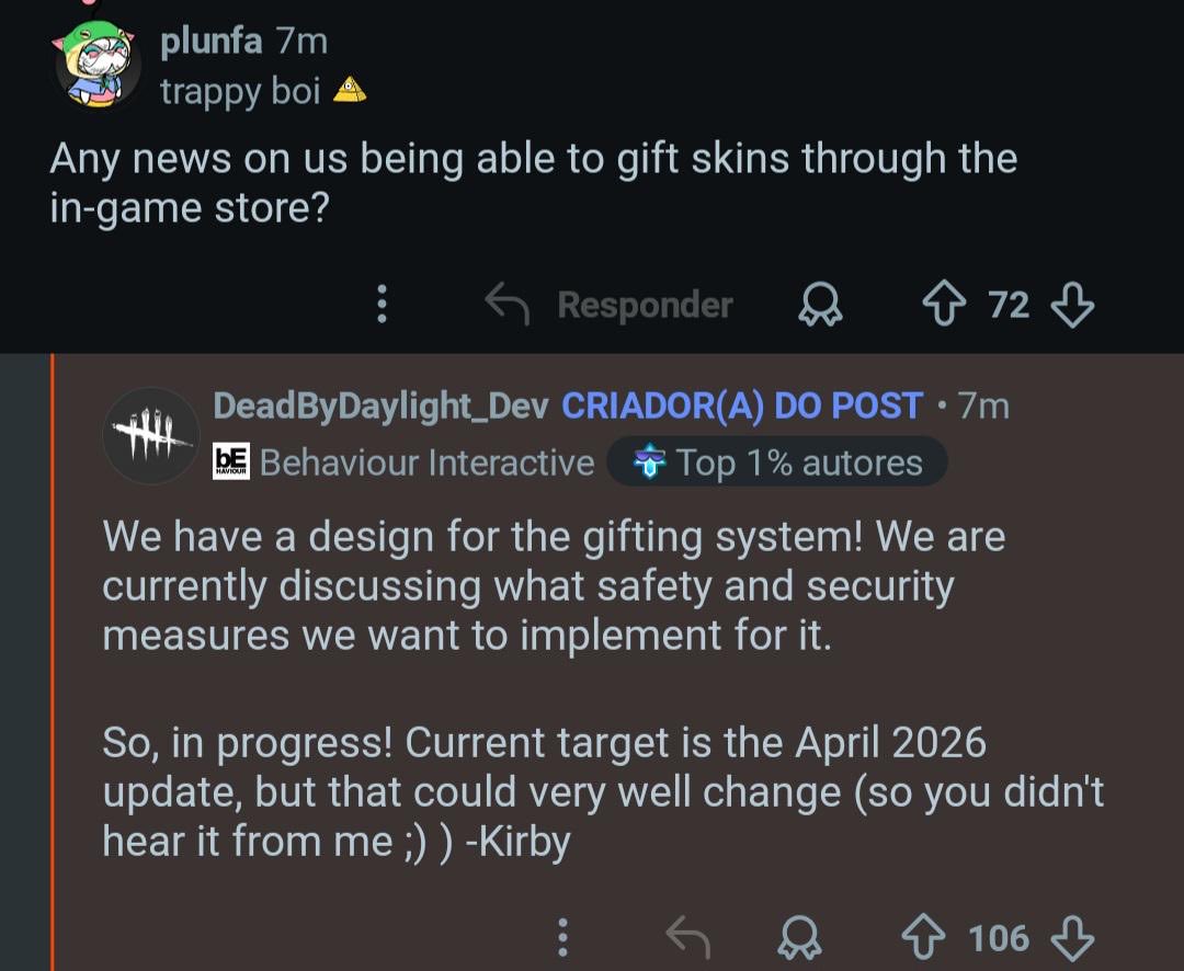 worsteve96's tweet photo. Wait I actually forgot about this, what happen @DeadbyDaylight? https://t.co/W75cV7JBfz