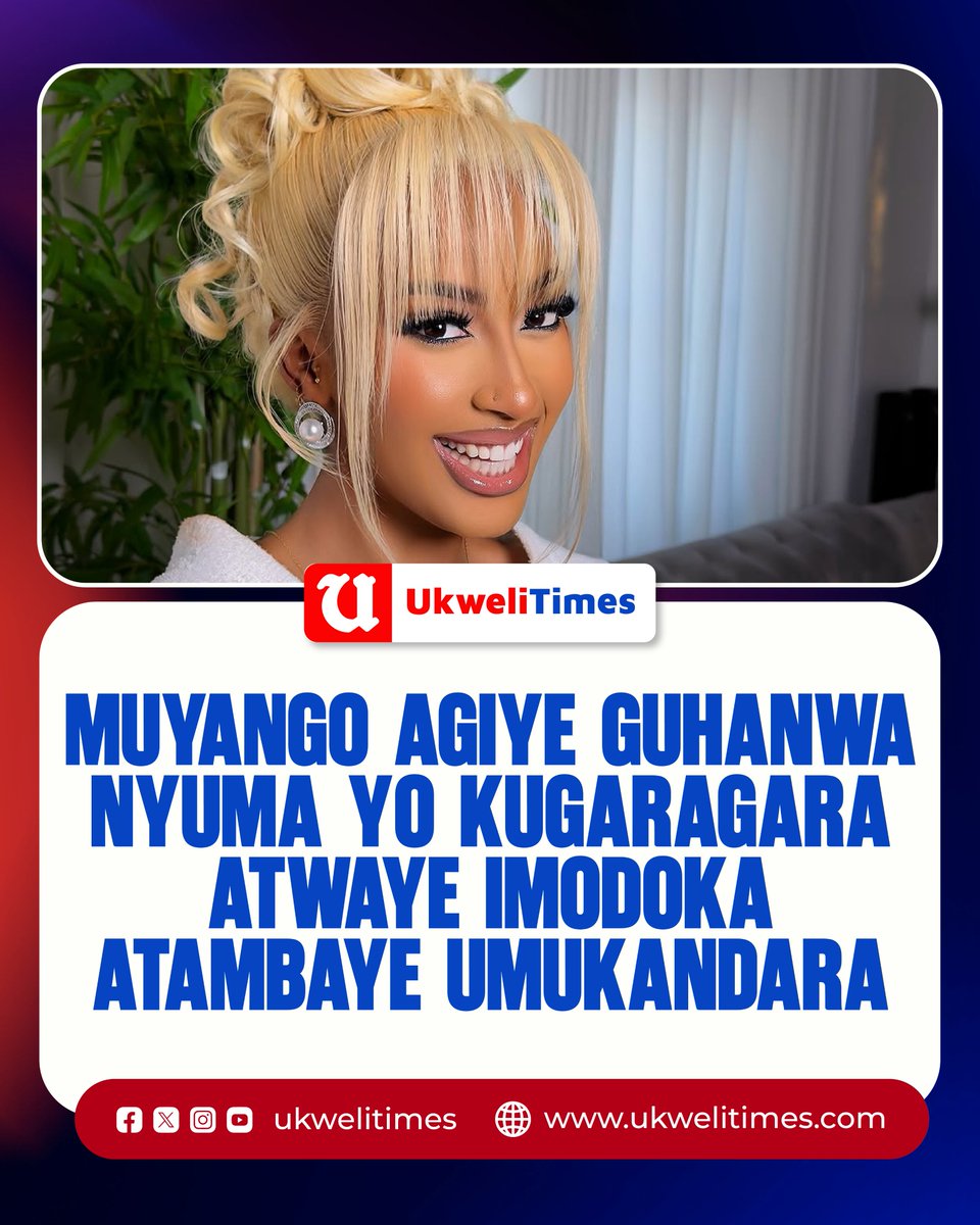 UKWELITIMES's tweet photo. 🚨AMAKURU AGEZWEHO: Polisi y’u Rwanda yatangaje ko Miss Muyango Claudine agiye gufatirwa ibihano nyuma y’amashusho yakwirakwiye ku mbuga nkoranyambaga amugaragaza atwaye imodoka atambaye umukandara ndetse arimo kurya. Polisi yavuze ko iki ari igikorwa kinyuranyije n’amategeko y’umutekano wo mu muhanda. @Rwandapolice #UkweliNews

@th3o_design