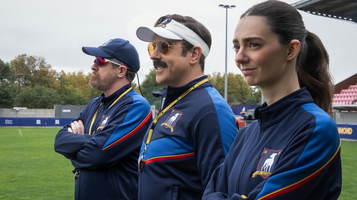 SDSU's tweet photo. With a new season of Ted Lasso here, SDSU Associate Professor Afarin Rajaei explores why the series is more than a comedy. Her research highlights how its stories of vulnerability, therapy and connection can challenge stigma and inspire healing. https://t.co/ewgTadlgwe