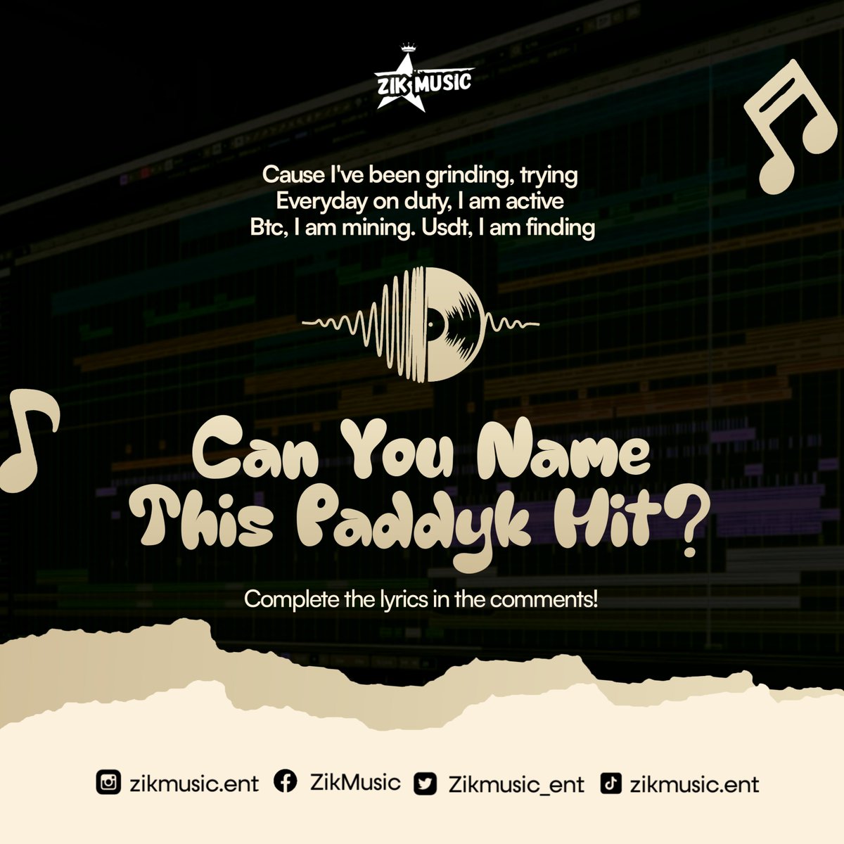 zikmusic_ent's tweet photo. Day 3 of the PaddyK fan challenge, guess the hit ππΏβ€οΈ.
#paddyk #zikmusicent https://t.co/OcjxSVDZmq