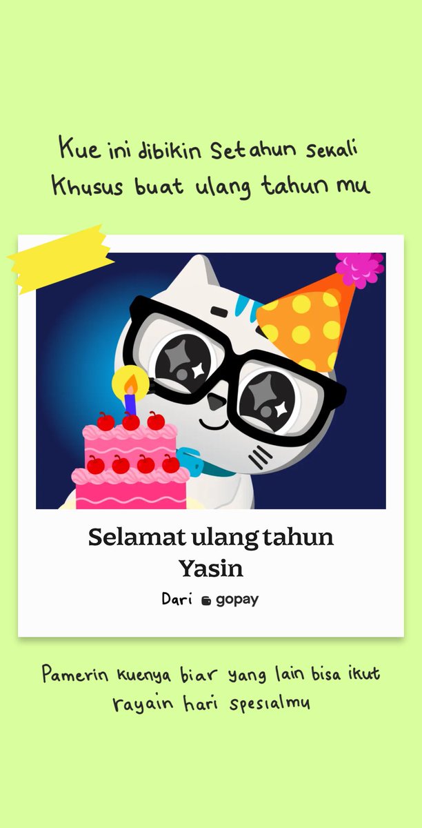 akangobet's tweet photo. GoPay inget ulang tahunku 😭🎂 Ulang tahunmu juga bisa dirayain kalau kamu udah verifikasi akun. Klik di sini buat dapet kue spesial pas ulang tahunmu 👉 https://t.co/xx5w6PeNGn https://t.co/sDo3v5T76o