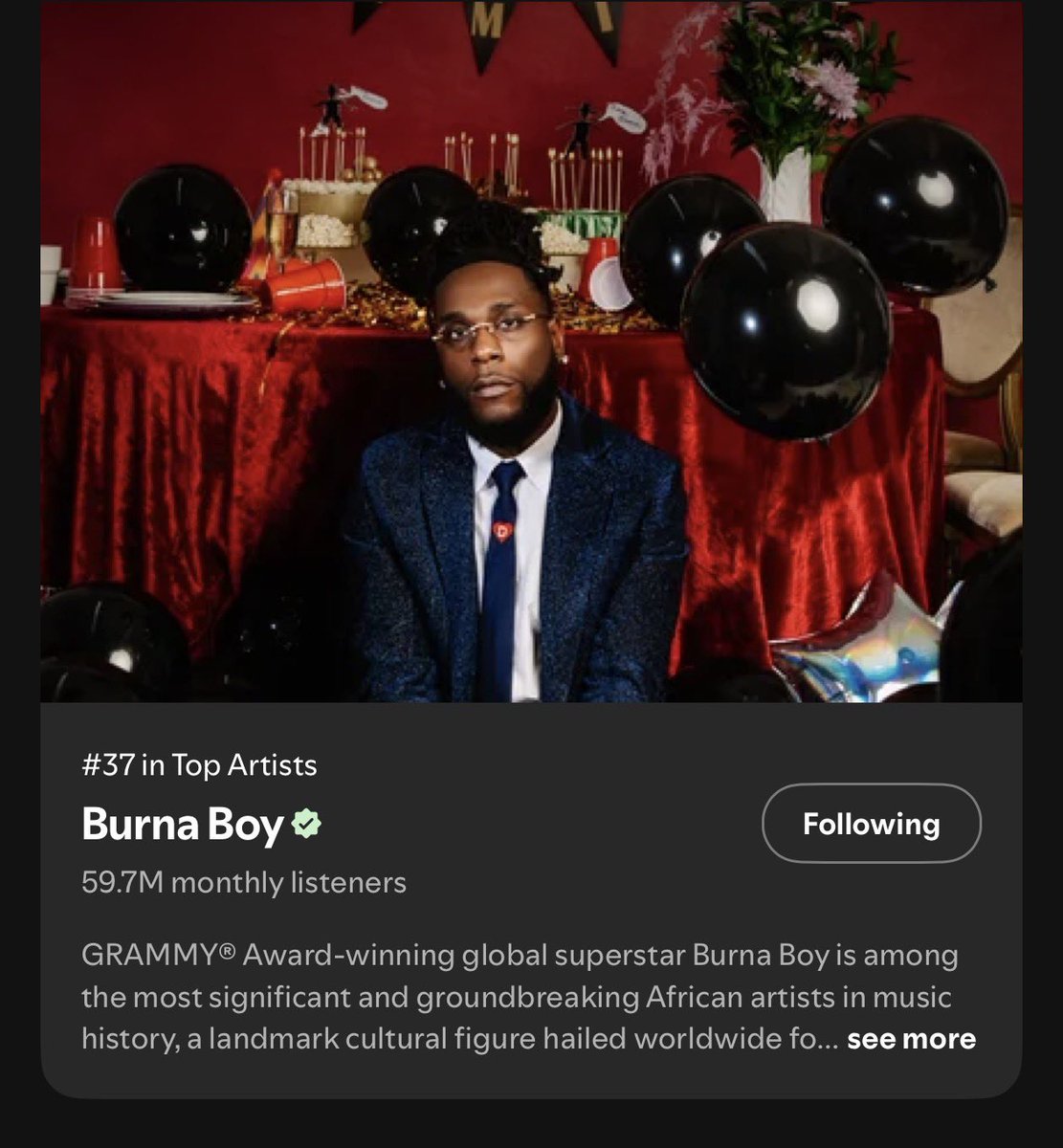 DaKreed999's tweet photo. @chartsafrica @wizkidayo @burnaboy I’d probably take a bullet for wiz, but this is for clarification purposes 
Burna boy is Africa’s biggest THING ❤️.  
Hopes this Help https://t.co/1t79Wn16oV