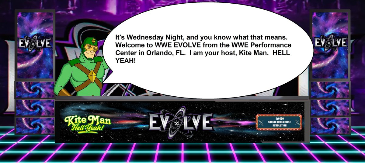 josh9180185266's tweet photo. #KiteMan (Hell Yeah) welcomes you to #WWEEvolve. https://t.co/udvdSnTzRF