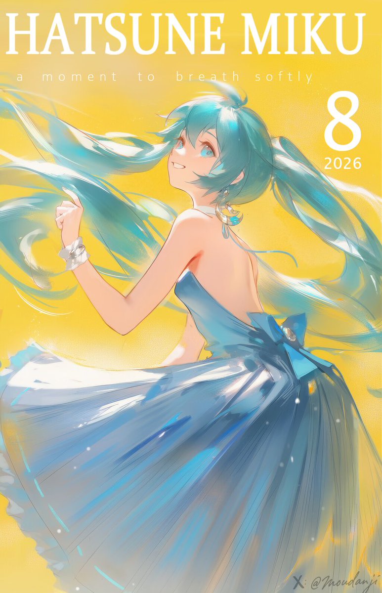 moudanji's tweet photo. A moment to breath softly. Hatsune Miku, 8 2026. 💙 Full original poster.

#HatsuneMiku #Vocaloid #MikuFanart #Art #Anime https://t.co/crhACdpaAX
