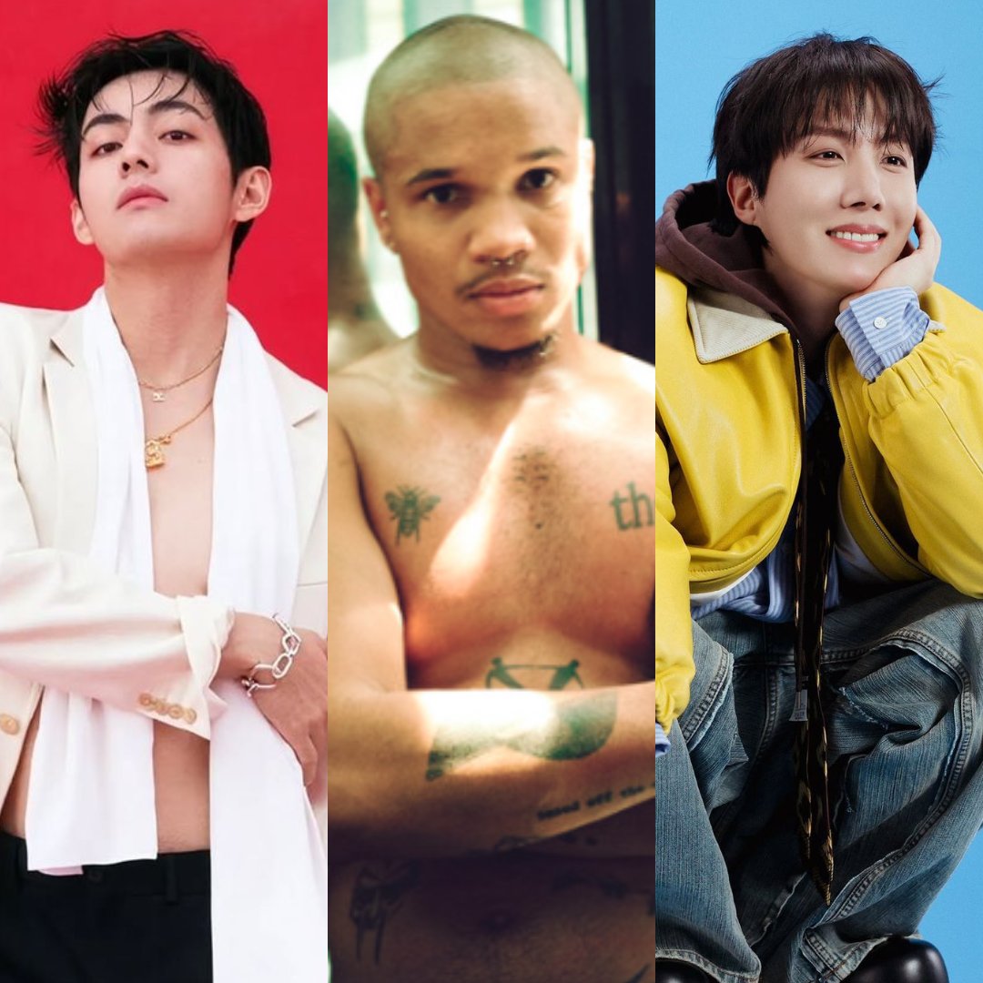AboutMusicYT's tweet photo. Taehyung and J-Hope of BTS co-signed rising star, Q Marsden, by using his song “i wish you were here” in a recent post. https://t.co/RFw19XHM3L
