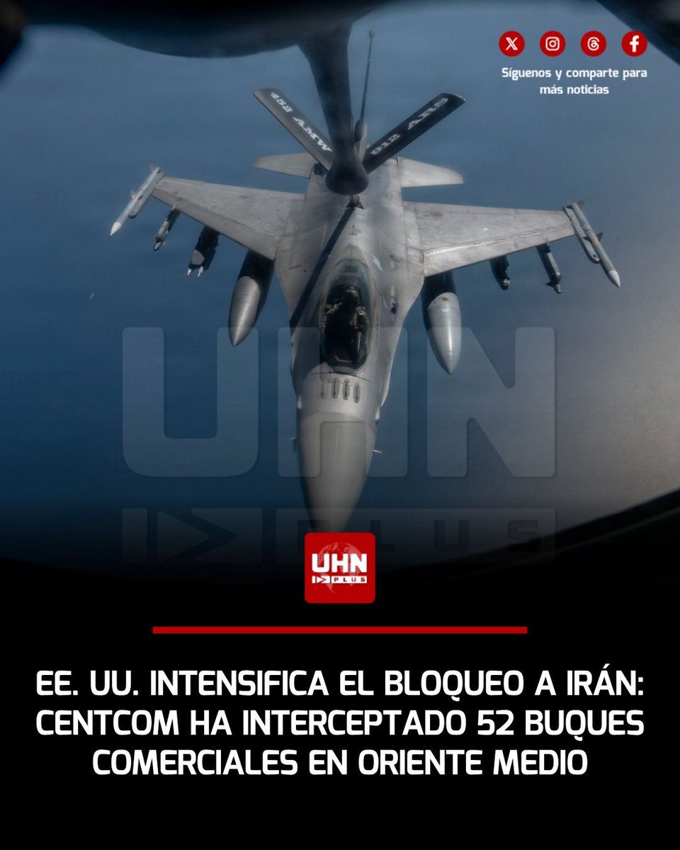 UHN_Plus's tweet photo. 🇺🇸🇮🇷‼️ | Las fuerzas del Comando Central de EE. UU. (CENTCOM) mantienen patrullajes aéreos y marítimos permanentes para aplicar el bloqueo contra Irán en aguas regionales. Reportes oficiales confirman que los operativos han resultado en la reorientación de 48 buques comerciales, la inhabilitación de 2 embarcaciones y el abordaje de otras 2 por parte de las fuerzas estadounidenses.