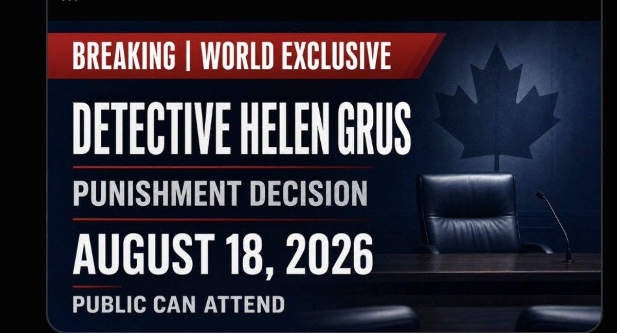 RealMattA_'s tweet photo. The punishment decision for Ottawa Police Detective Helen Grus is August 18.

Det. Grus has been abused by the system for doing her job.

She investigated the suspicious deaths of infants to mothers vaccinated against Covid.

This punishment is a political abuse of power. https://t.co/dGQoQlqpbH