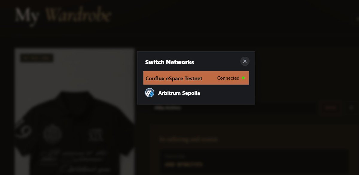 FGMLabs's tweet photo. When claiming the garment, we are integrating a direct chat with Allka to coordinate the shipping method and cost..  We also added the arbitrum sepolia test network to test net . @arbitrum  @Conflux_Network https://t.co/ggq5AFqkO4