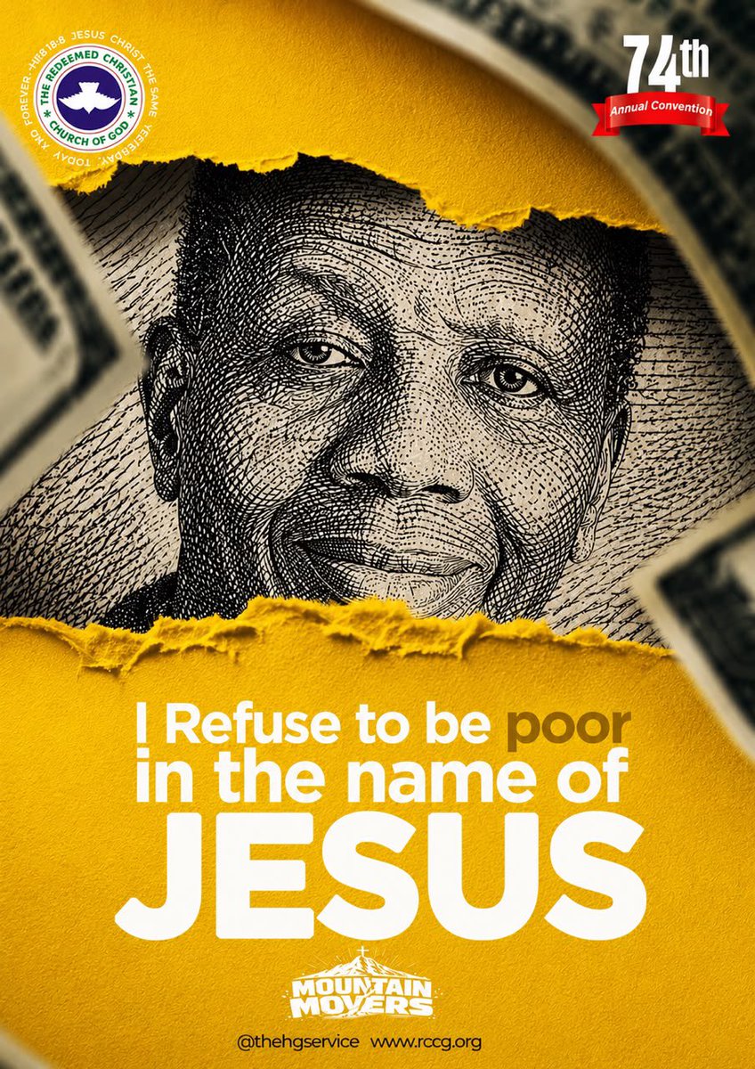rccghq's tweet photo. Declare with a loud voice: I refuse to be poor in Jesus name! 

Pastor E.A. Adeboye

Day 3
Evening Session

#MountainMovers
#RCCGAnnualConvention2026
#RCCG https://t.co/24tl5Bn8Mh
