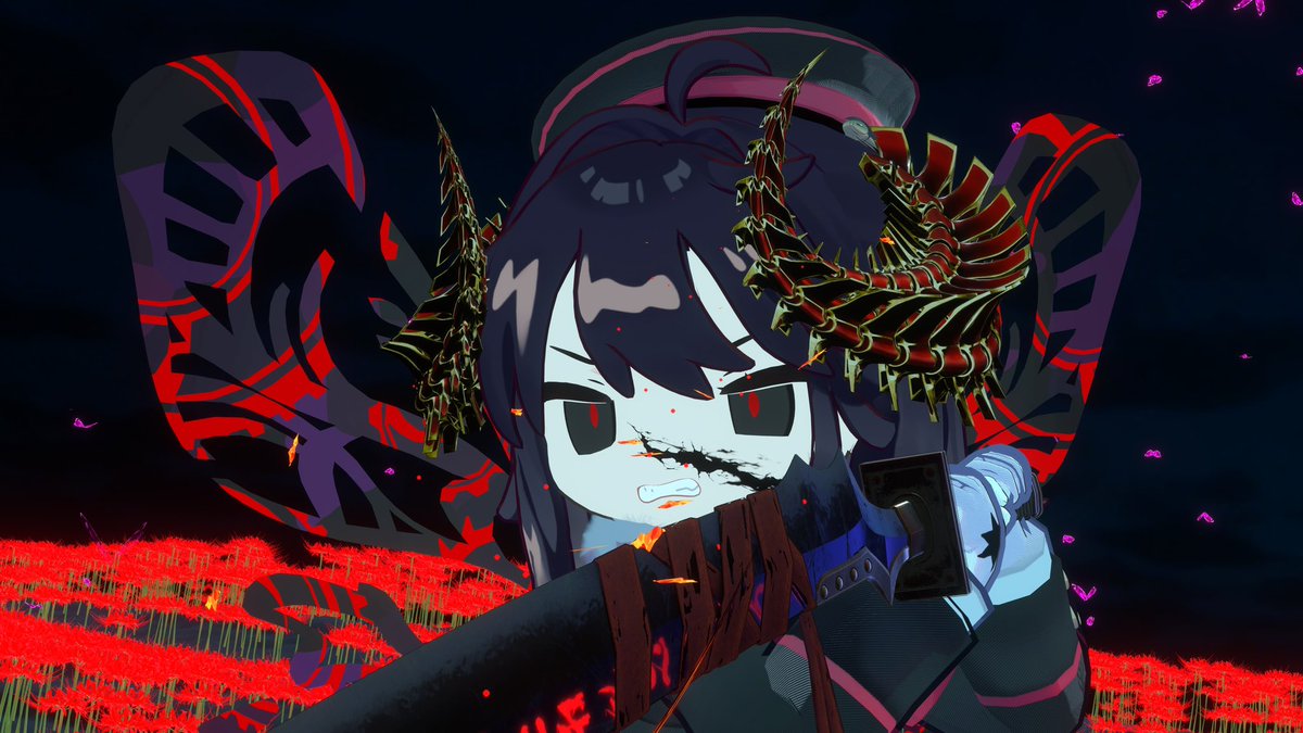 Tofuyar0's tweet photo. おはヤロ〜！

この子は禍々しいから彼岸花と夜がよく似合うな〜と我ながら感心しながら写真撮りました笑

#クロンカ https://t.co/A1WF54IkCG