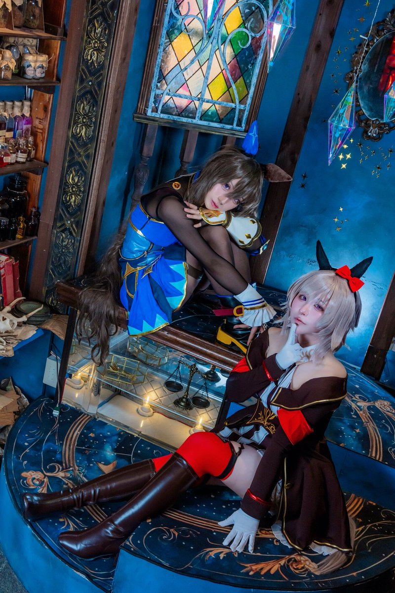YuraUmamusume's tweet photo. おはよー( ¯꒳¯ )ᐝ

◈┈◇┈◈┈◇┈◈┈◇┈◈

ウマ娘 #umamusumeCosplay  
アドマイヤベガ Admire Vega
カレンチャン Curren Chan

◈┈◇┈◈┈◇┈◈┈◇┈◈

可愛いカレンチャン@chirano_cosplay 
素敵なカメラマンさん@SoyogiErogeLS https://t.co/c7JurlKZig