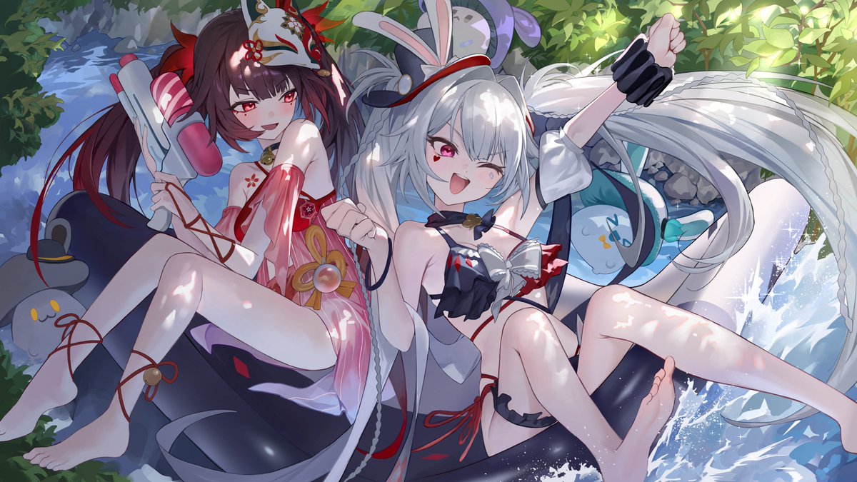 PomPom_HonkaiSR's tweet photo. Summer Splash 🌊
Nothing beats a splash of cool water.

Credit goes to siki and SB_Lama for the beautiful fanarts!

#HonkaiStarRail https://t.co/S7S2yoQ5du