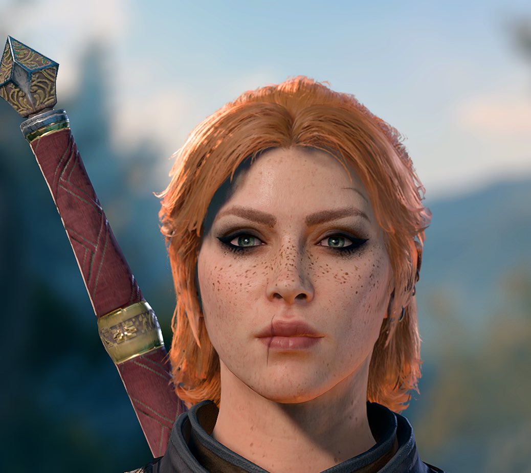 _DivineEvil_'s tweet photo. I suppose I should introduce the characters I’ve been using in my BG3 stuff- Kiera (red hair) is a human paladin. Due to her oath, she’s stuck in chastity. Maya (glasses) is a half-elf Wizard. [p1 of 2] https://t.co/GFYUDtI66N