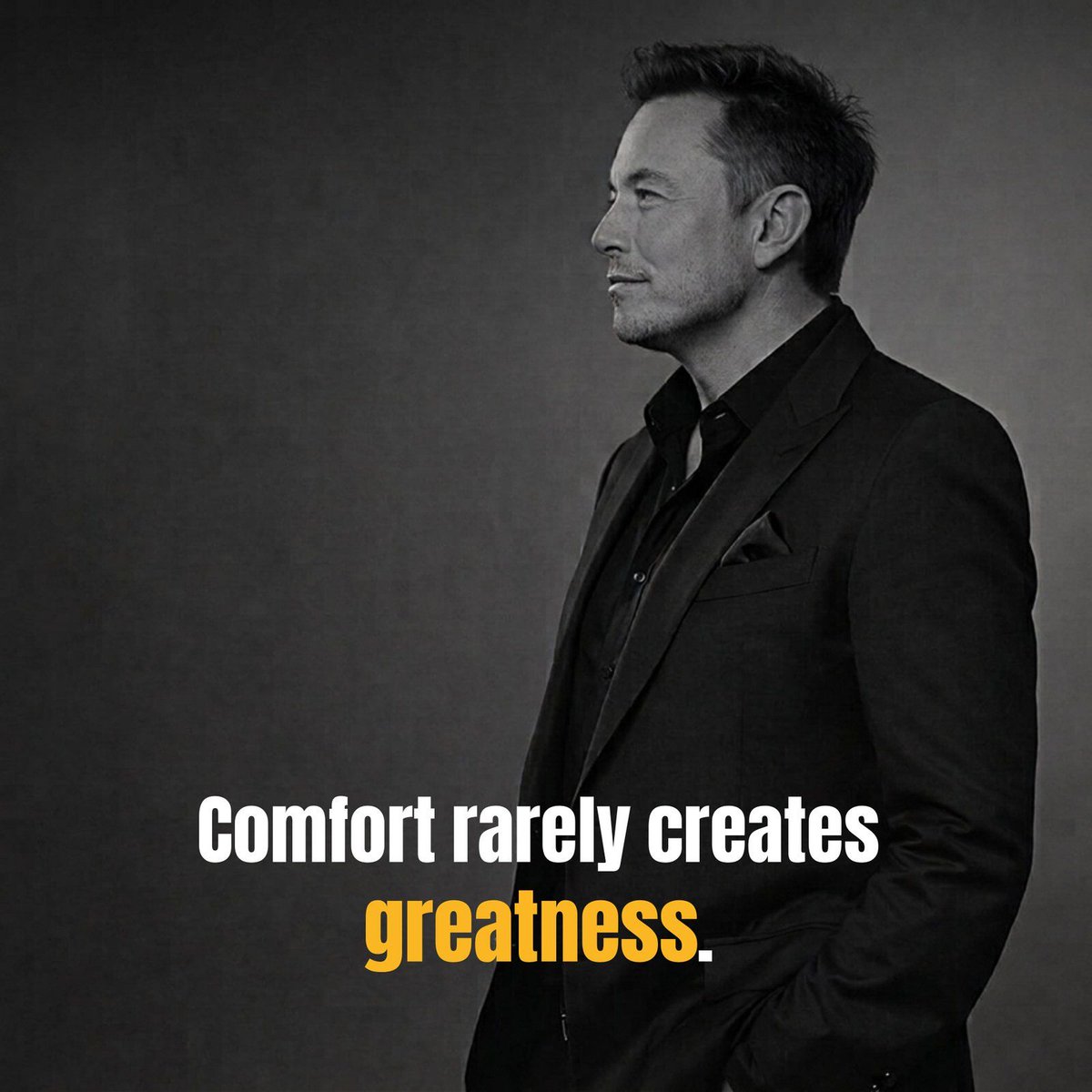 promind1s's tweet photo. Comfort rarely creates greatness. #ElonMusk #Success #Greatness #Motivation #Growth #Leadership #Mindset #Goals
#quotes #motivation #goal #inspiration #promind #trending #viral https://t.co/na8mdxUqvr