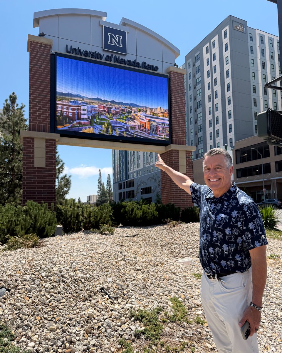 Pres_Sandoval's tweet photo. I had the honor of flipping the switch on our new and improved marquee outside of the Lawlor Events Center on campus! Thank you to everyone who made this project possible as we begin to welcome new students and families onto our campus next week! #GoPack https://t.co/Mx62i4iRDI