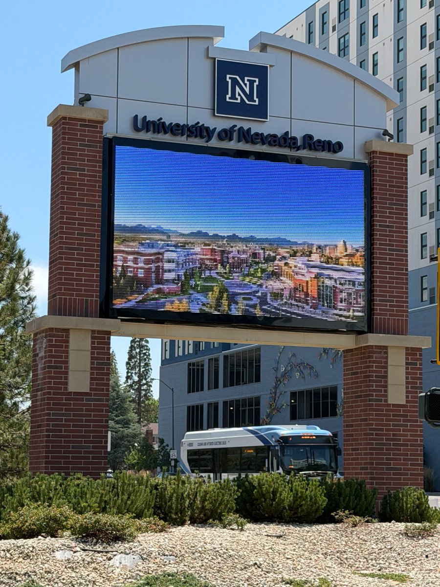 Pres_Sandoval's tweet photo. I had the honor of flipping the switch on our new and improved marquee outside of the Lawlor Events Center on campus! Thank you to everyone who made this project possible as we begin to welcome new students and families onto our campus next week! #GoPack https://t.co/Mx62i4iRDI
