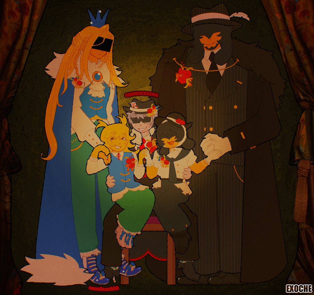exochee's tweet photo. [Family Portrait - Greed]

Quite the family person aren’t you Chance? Just give me a call when you’re done being thrown around by your two wives. Not that I’m expecting a call, you look like you’re right where you want to be.
-
-
#frozencoindebt #ichance #doublefedora #prosaken https://t.co/Mkaf6RpWUk