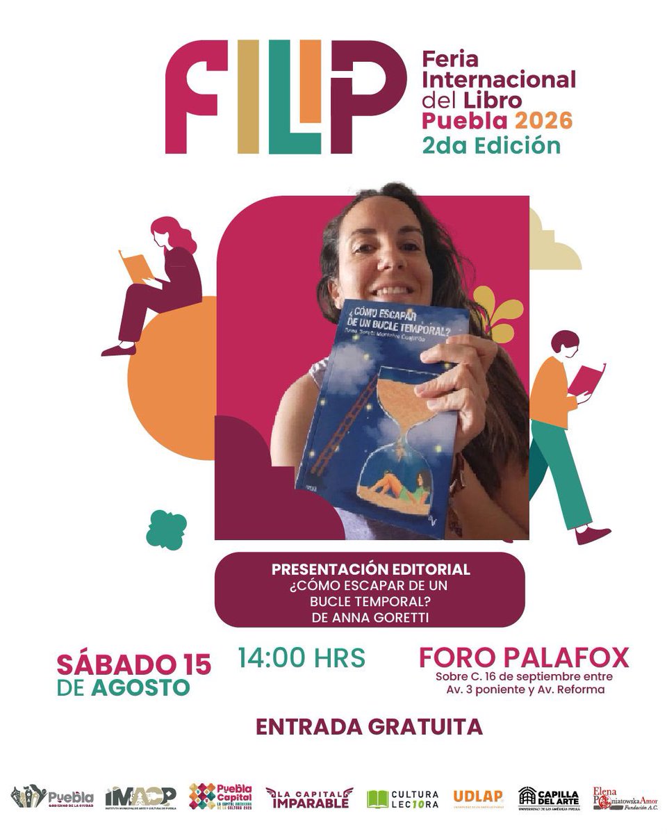 IMACP's tweet photo. 📖 | Conversatorio, libros y grandes historias en la #FILIP2026.📚

Vive una jornada llena de literatura, inspiración y nuevas voces en #PueblaCapitalAmericanadelaCultura2026. 🗣️       

🗓️ 15 Agosto. 
📍 Foro Palafox. https://t.co/HKHElez6j8