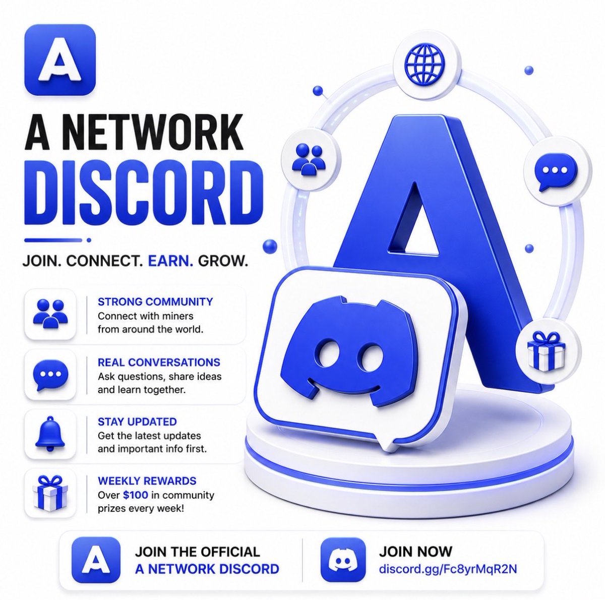ANetwork_Europe's tweet photo. 🔥 The biggest opportunities don’t usually announce themselves twice.

Thousands of people are already becoming part of the A Network community, connecting with miners from around the world, discussing the future of blockchain, and staying ahead of every major update.

Our official Discord isn’t just another chat server—it’s where the community comes together.

💰 Every single week, we reward our community with over $100 in prizes for active participation.

If you’re serious about becoming part of something that’s growing every day, don’t wait until everyone else tells you it’s worth joining.

Be early.
Be active.
Be part of the journey.

Join now:
https://t.co/0zL0iWKUJz

#ANetwork #ANet #wANet