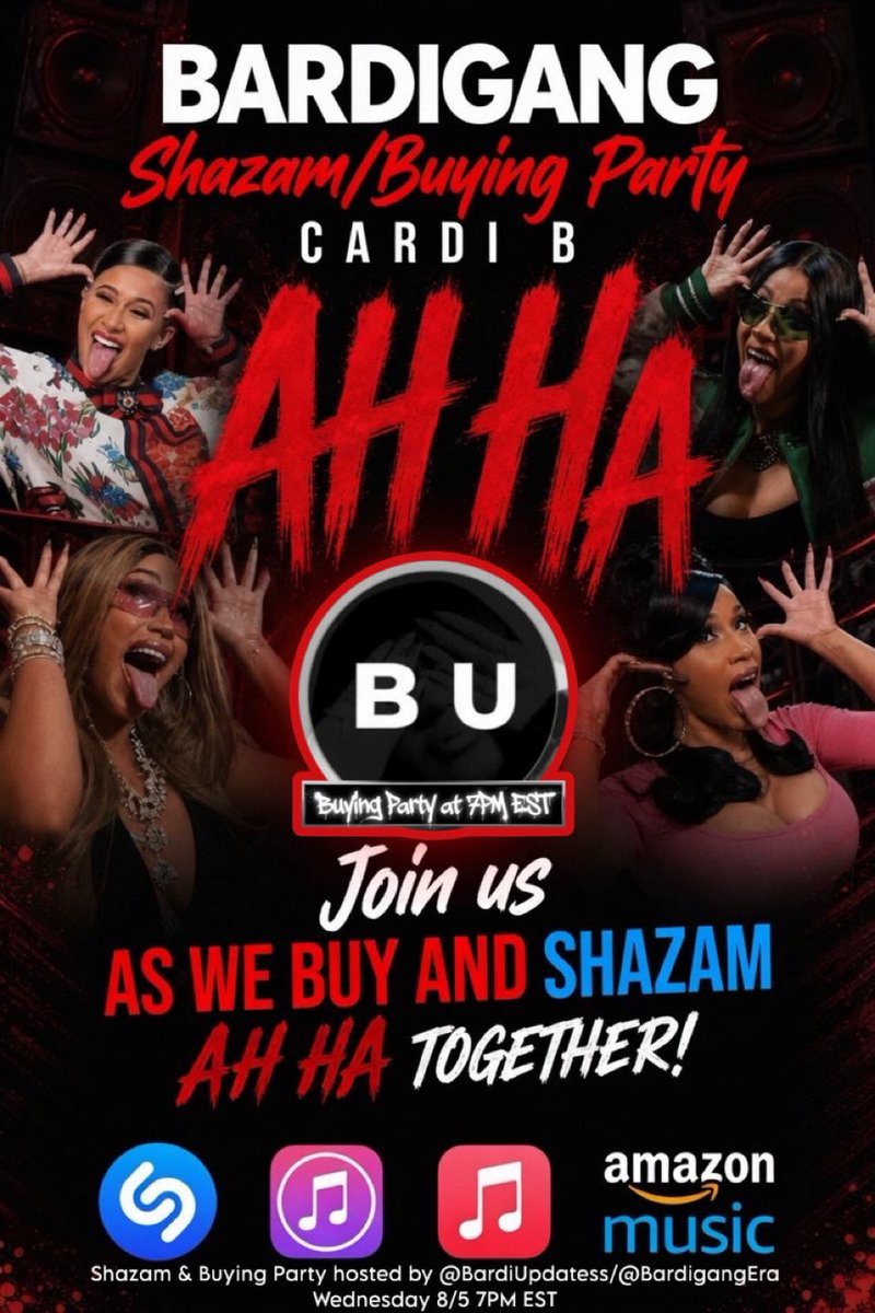 cardispankedme's tweet photo. The buying/Shazam party for “AH HA” starts NOW!

Purchase all versions here: https://t.co/49zQ3vhGz0 https://t.co/5UdypS4eod