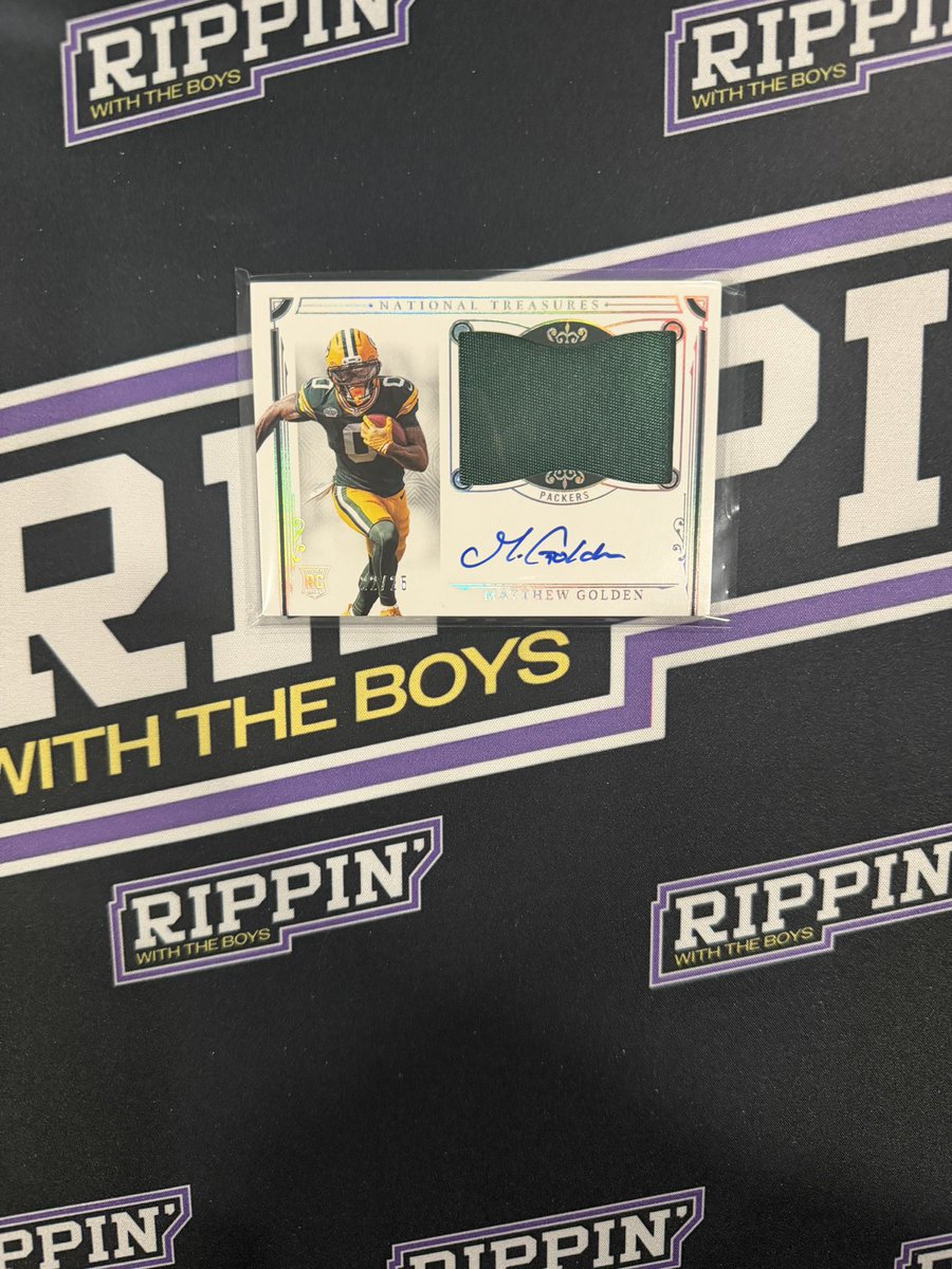BussinWTB's tweet photo. Go Pack go… we’re giving away this Matthew Golden RPA #/25 

How to enter
- Follow @RippinWTB 
- Like + Repost
- Let us know why you should win 👇 https://t.co/h3Hdll1dVB