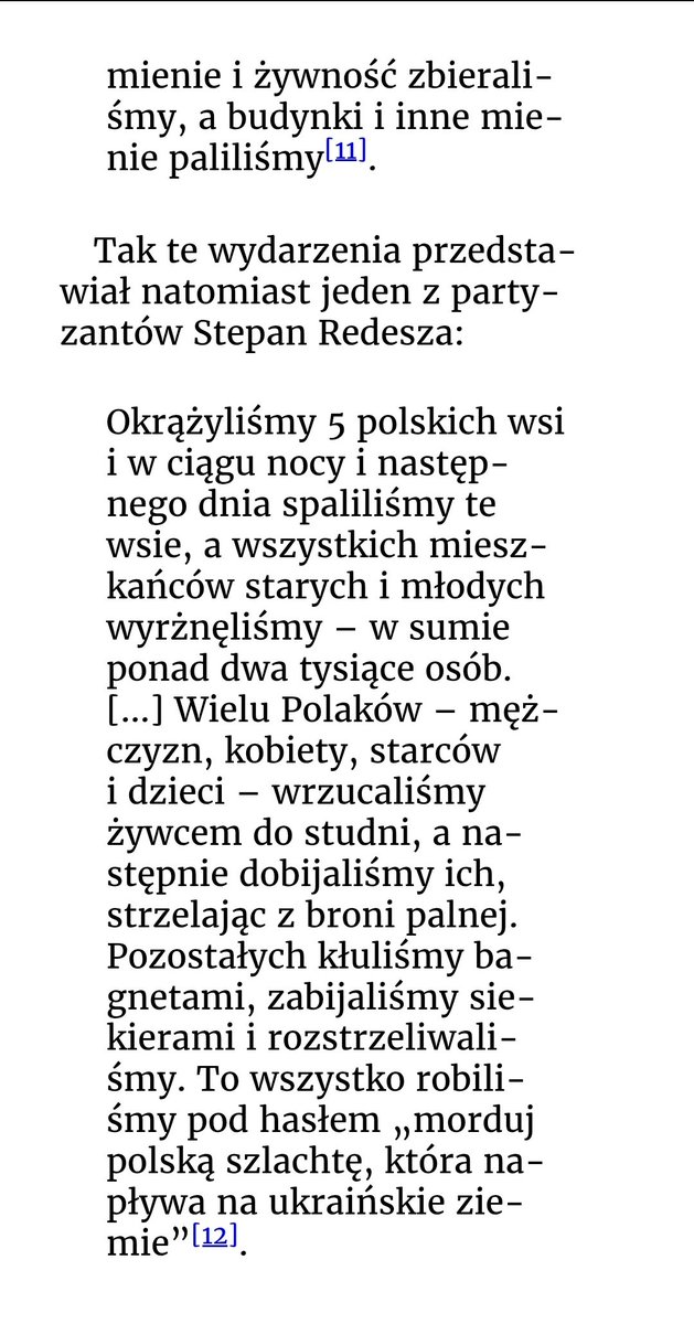 afellowwithaphd's tweet photo. @friKpl @JozefKasprowicz Zbrodniarze z UPA mówili, czasem bez ogródek. Poniższy fragment jest z "Od rzezi wołyńskiej..." prof. Motyki, a cytowane tam źródło to "Po­lacy i Ukra­ińcy po­mię­dzy dwoma sys­te­mami to­ta­li­tar­nymi 1942–1945". Pominę tu cytowanie relacji świadków, ze względu na drastyczność. https://t.co/OX6b4qmYuc