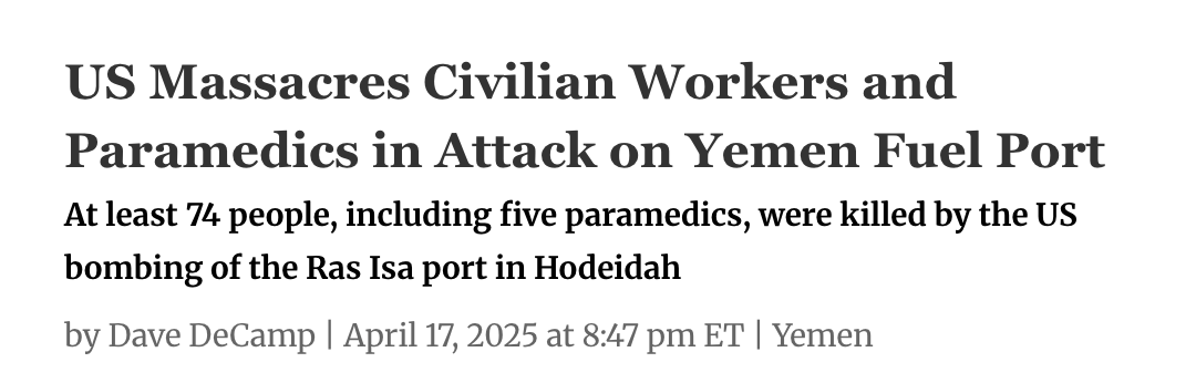 DecampDave's tweet photo. This was very obvious at the time of the bombing campaign, as I covered for @Antiwarcom in real time. But since there was virtually no other media coverage of these massacres, Hegseth and crew got away with it, were never held accountable, and went on to do it in Iran. https://t.co/cQDGlZh0fM