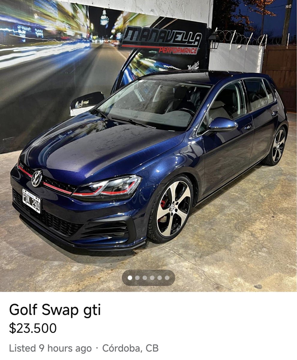 RomanBrunori's tweet photo. Este tipazo hizo un Golf 1.6msi a GTI. Y lo vende a precio de GTI 2013. Para colmo enfierrado. 

Alguien que le dé un premio a este loco. https://t.co/n3DQ9HlZ23
