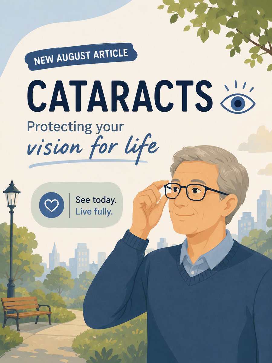 HealthtekCreatv's tweet photo. 👁️ New on Resiliency Network!

Cataracts: Protecting Your Vision for Life, is now live. Learn the signs and how to protect your eyesight.
Also available:
📄 Make Self-Care a Daily Priority
📄 Cataracts: Protecting Your Vision for Life
Read here:
https://t.co/9GuZVmwOrt https://t.co/O2OgoiDQOz