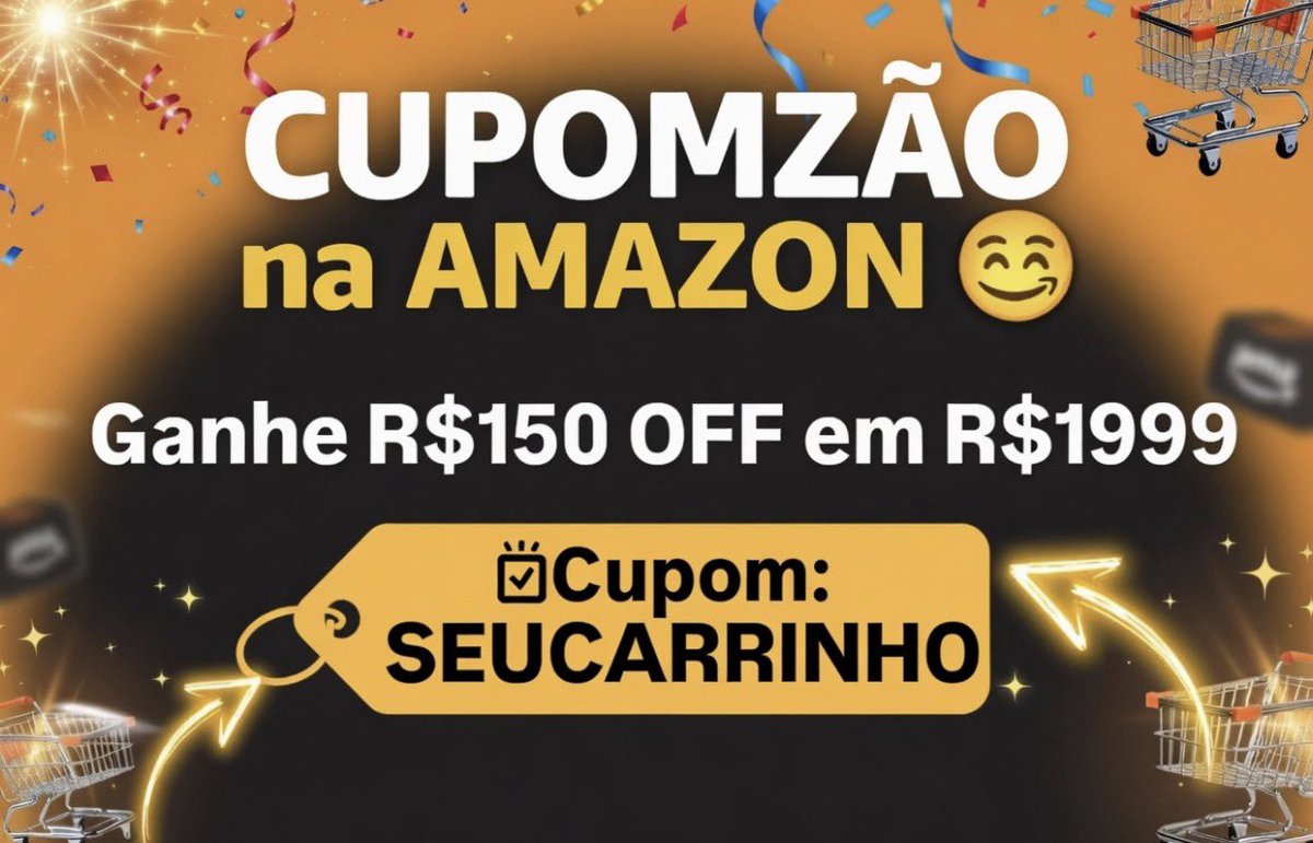cupomdalaine's tweet photo. CUPOMZÃO na AMAZON 🎉

“Ganhe R$150 OFF em R$1999”

🏷️Cupom: SEUCARRINHO
╰┈➤ https://t.co/2u5GvtBIwG

Aproveite!!! https://t.co/B2c2PD6e0C