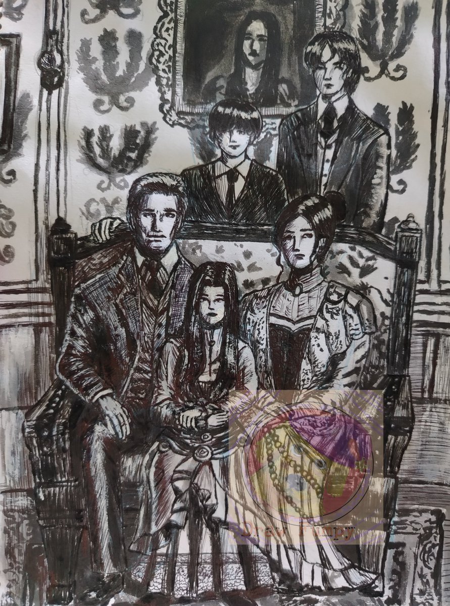 DrawFumpy's tweet photo. La familia Groovy, familia noble qué gestiona los trenes de Carey en el comercio de Crowold City.
Arte conceptual de historia la apuesta  de los cuervos.
Hecho con pluma usando tinta china sobre cartulina de Block.
#art #draw #drawing #painting #comic #arte #ilustracion #artist https://t.co/dw60NMgn60