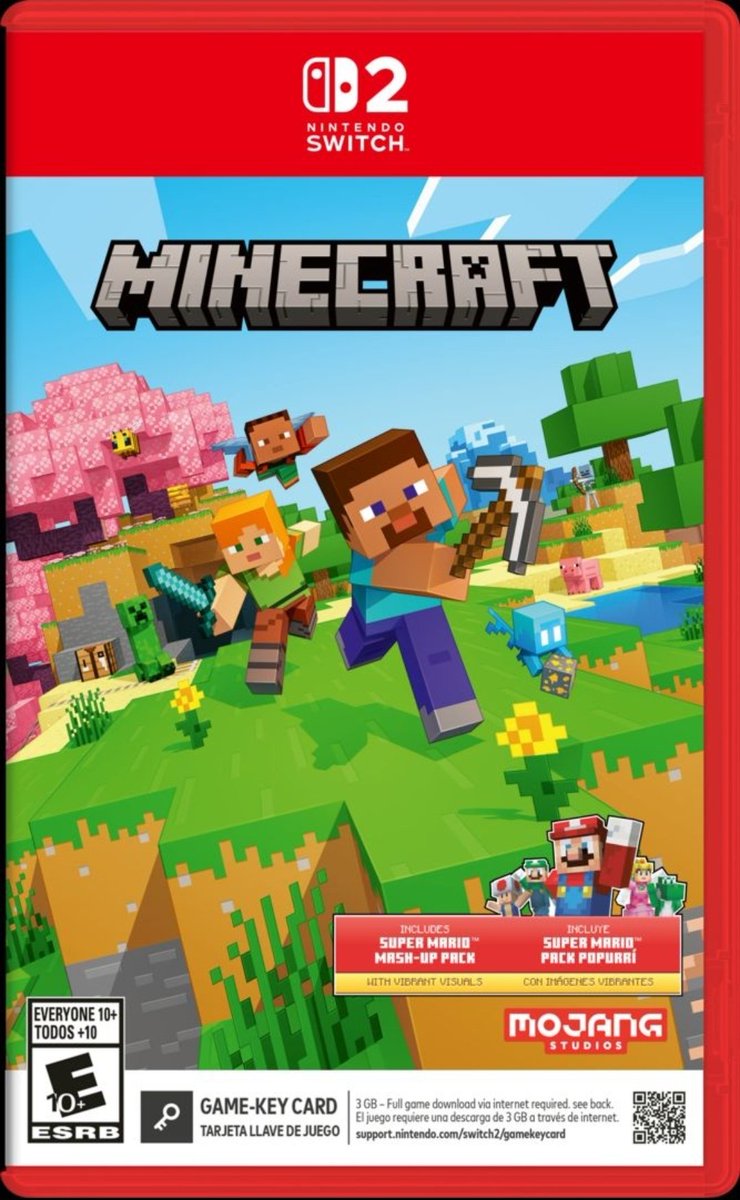 ibxtoycat's tweet photo. Minecraft's Switch 2 physical release art has been confirmed! 

It will use a game key card. https://t.co/CCmbLyJyBk
