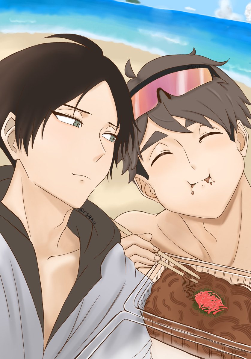 rs4ku's tweet photo. ちゃんと線画して色塗った🏖☀️ https://t.co/MKnRYMnjdx