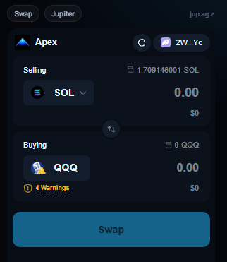 apexpadfun's tweet photo. Trade any Apexpad token without leaving the page.

Jupiter swap is live on Apex + every token page 
Buy or sell in one click. Want to pay in SOL for any pair? 

Jupiter routes it automatically. https://t.co/eh0WYXOv4w