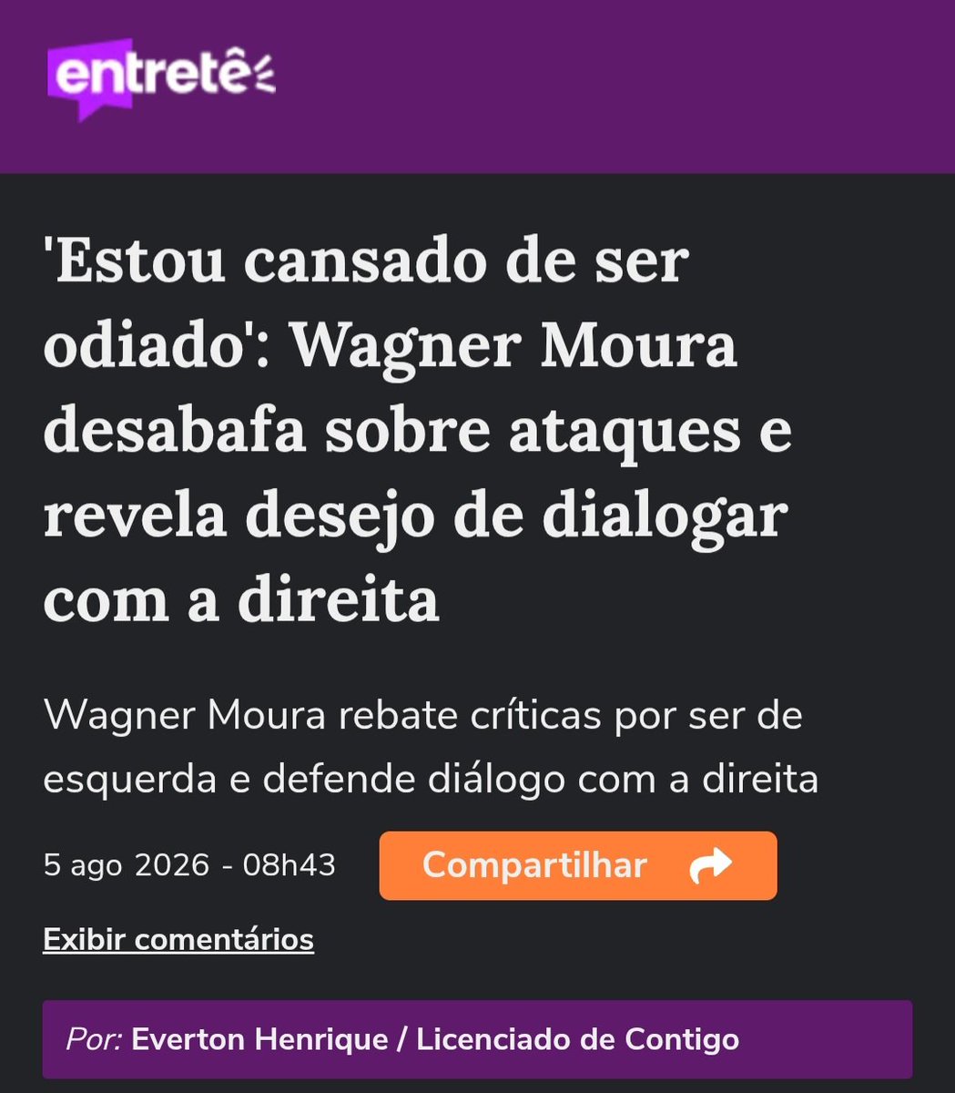 paulodetarsog's tweet photo. Você tem vontade de dialogar com o Wagner Moura? https://t.co/GP9wXW8rm5