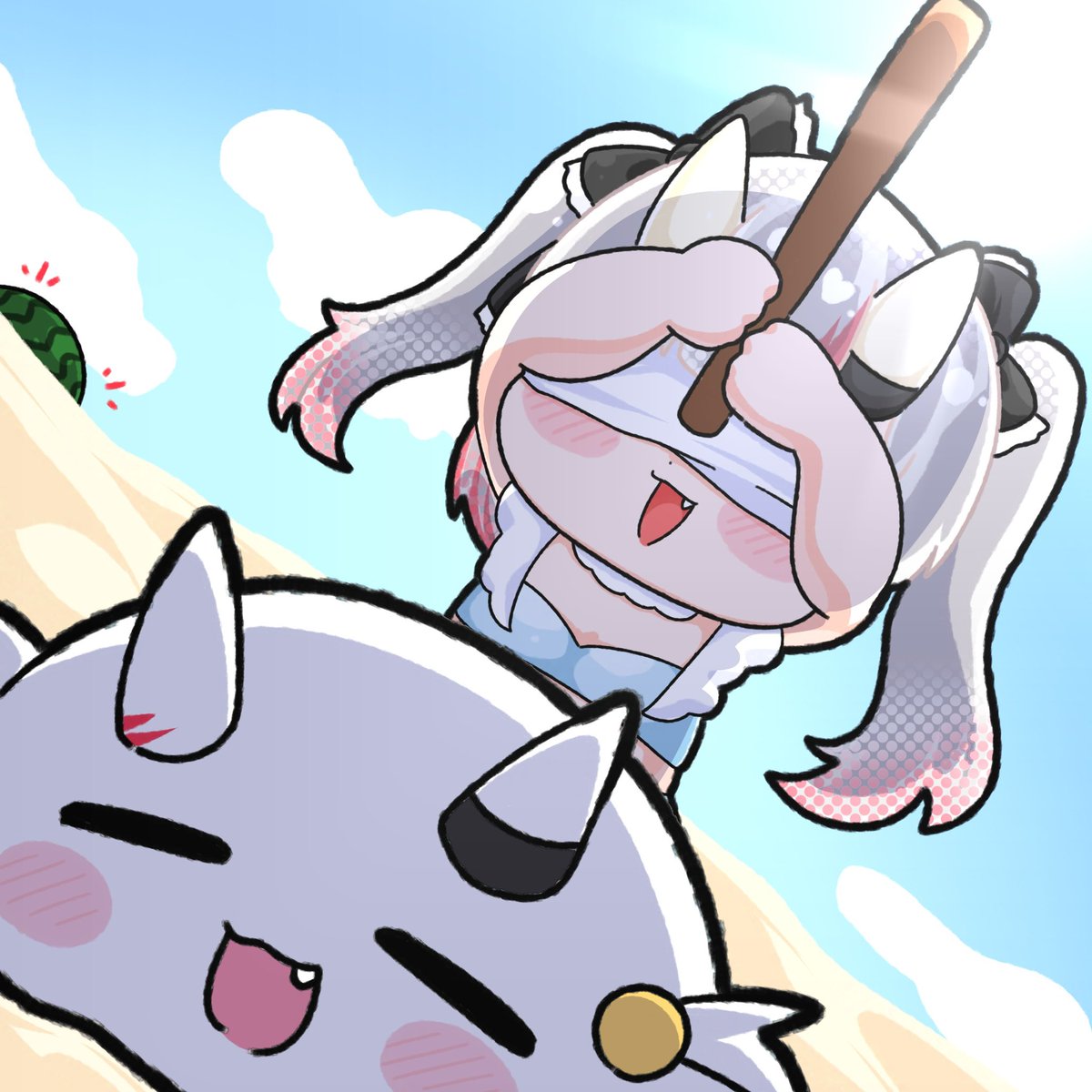 G6rZs_Ichigo's tweet photo. スイカ割りする余！！！🍉🍉
 #百鬼絵巻 https://t.co/bGevF3aZJz