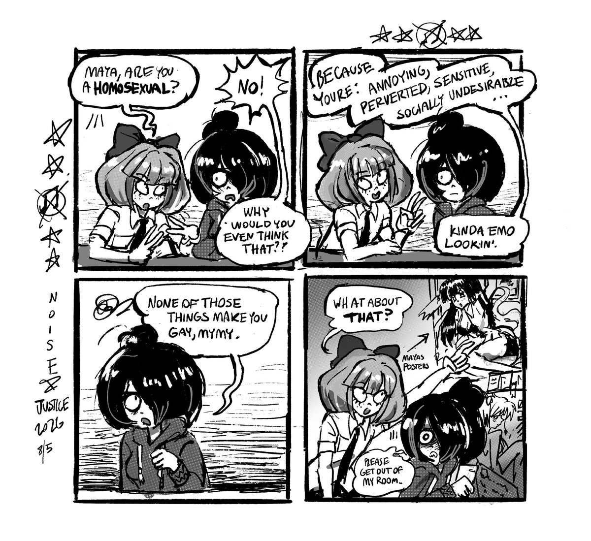 Noisec0ry's tweet photo. Liking women is a straight thing so maya is straight 😊
-
#ongezellig #maya #mymy #comic https://t.co/3Ub7fLgVyI