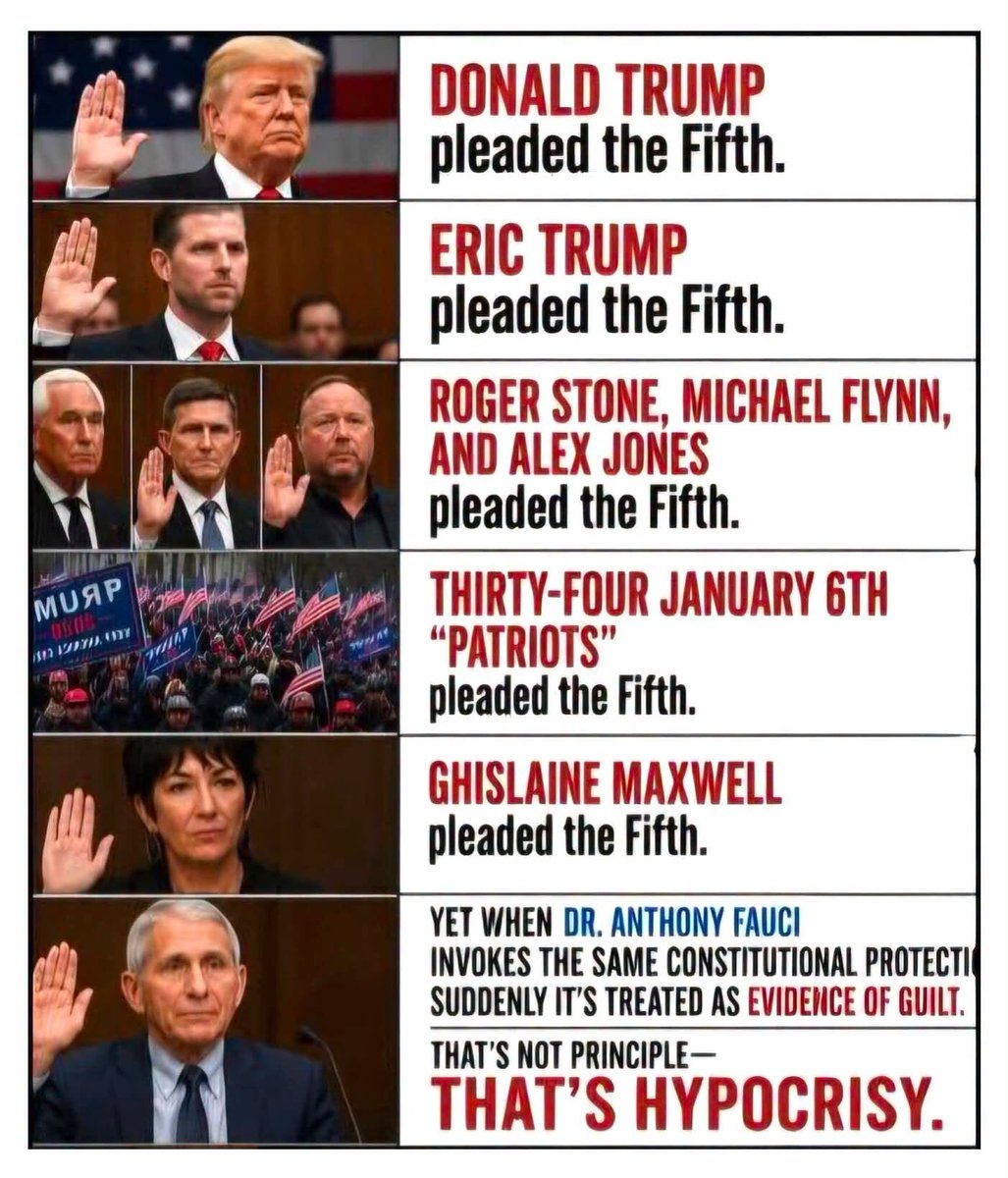 JamesTate121's tweet photo. In the republican party only child sex traffickers can plead the 5th while an honest scientist can't defend himself from a corrupt DOJ. https://t.co/sZHfaU7dtc