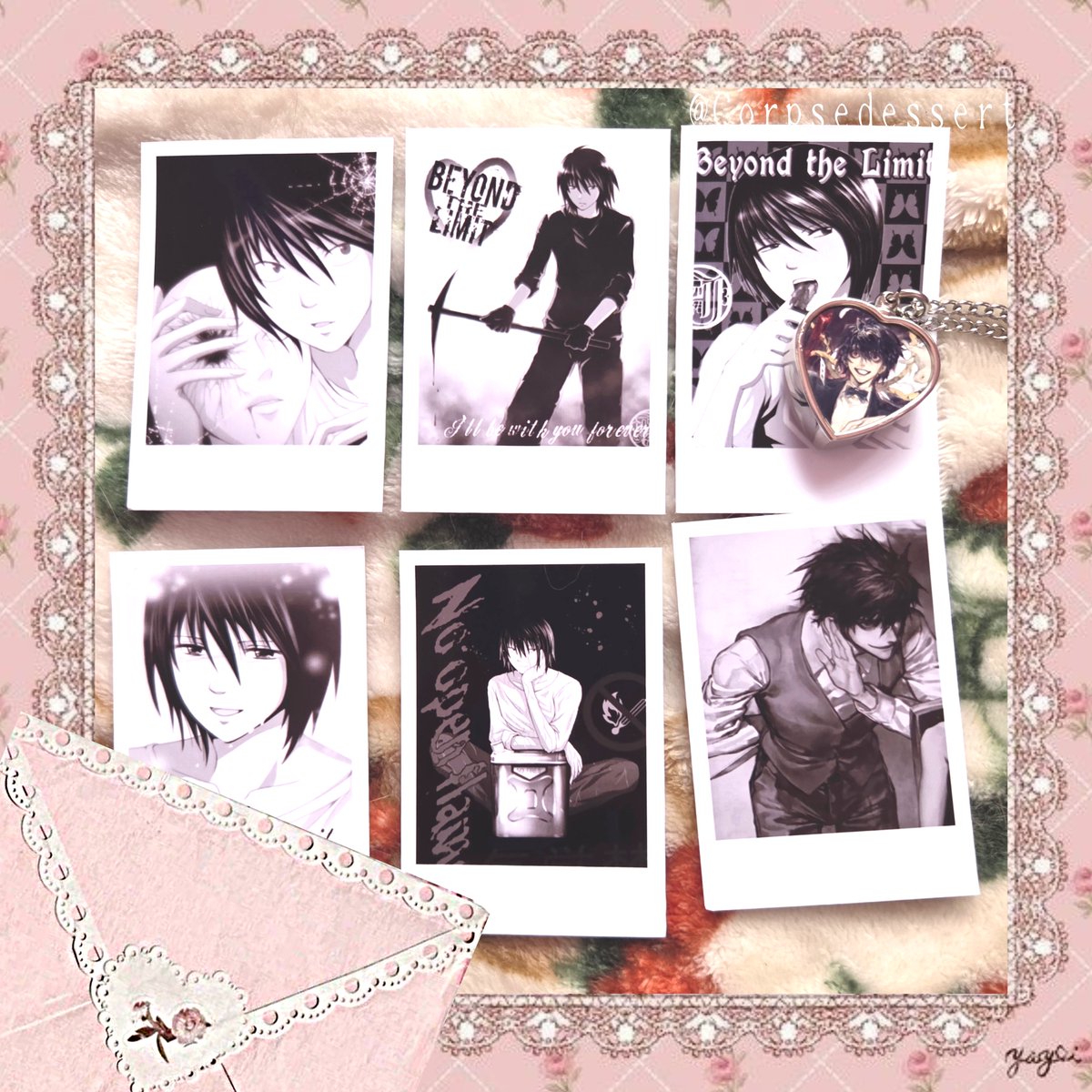 CORPSEDESSERT's tweet photo. Death Note custom Merch >_< #deathnote #custom #merch #beyondbirthday #llawliet #misaamane #near #wammyhouse #beyondlove #deathnotemerch https://t.co/2Y6aZjZmlI
