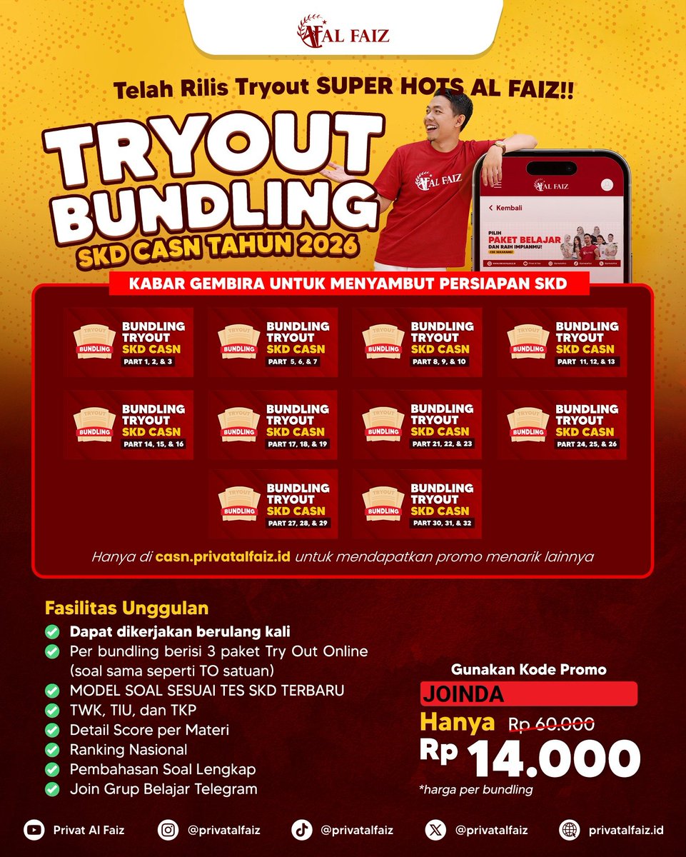 alterego_naa's tweet photo. PEJUANG SEKDIN 2026 MERAPAT!!

REKOMENDASI BIMBEL DAN TRYOUT SKD 2026 https://t.co/MCnKgWGZAJ