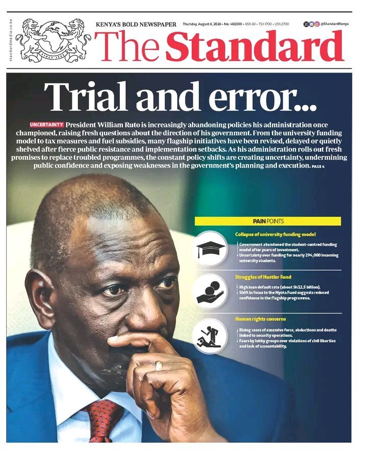 otienowill's tweet photo. Trial and error has become the governing philosophy of this administration. University funding has collapsed after billions were wasted. The Hustler Fund has accumulated Sh32.5 billion in defaults. The rollout of the Social Health Authority has faced repeated disruptions, leaving many patients uncertain about access to care. Promised affordable housing has struggled to meet expectations for many Kenyans, while the cost of living remains painfully high. Public debt continues to grow, taxes keep increasing, and unemployment remains stubbornly high. Human rights have deteriorated, with abductions, killings, and impunity becoming disturbingly commonplace.

They experiment with our future. They revise. They delay. They shelve failed policies. Then they return with "fresh promises" as though yesterday's failures have been erased.

A nation is not a laboratory, and Kenyans are not subjects in a perpetual trial-and-error experiment.
