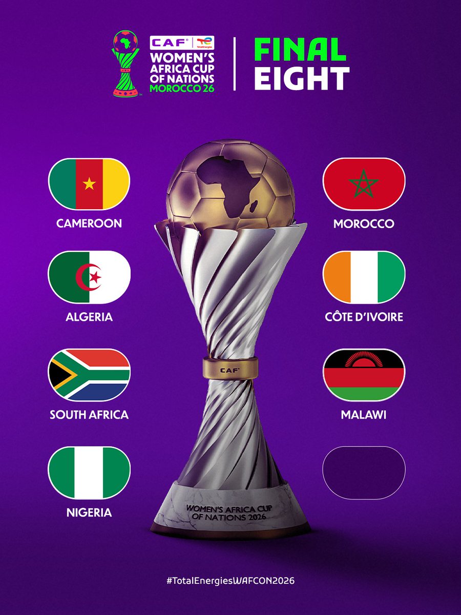 CAFwomen's tweet photo. 1 spot left. 👀

#TotalEnergiesWAFCON2026 https://t.co/79ARygAz7d