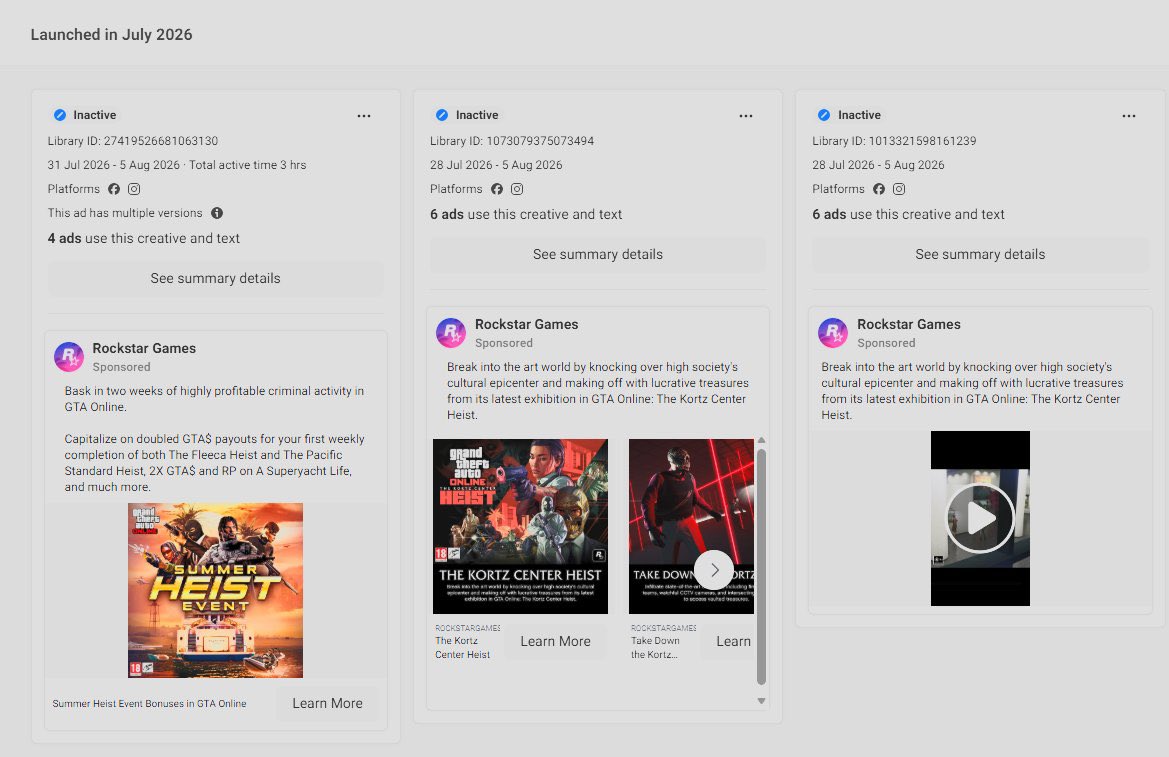theftsgrand's tweet photo. 🚨 BREAKING: Rockstar Games have SUSPENDED all their current active marketing campaigns across ALL PLATFORMS 👀

Potentially opening up for new GTA 6 marketing material tommorow ⏳ https://t.co/QGpu9TNAnd