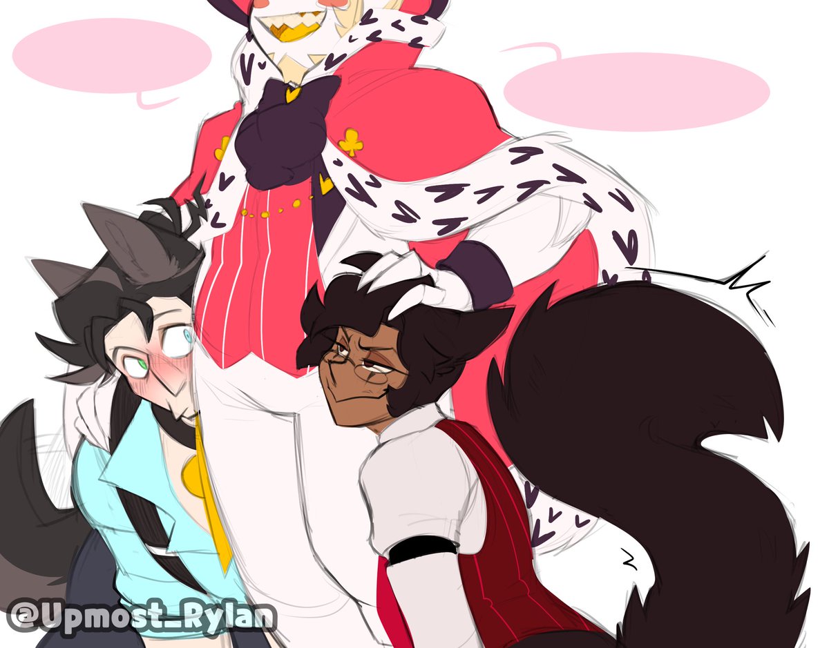 Upmost_Rylan's tweet photo. Luci got two pets! And one... doesn't seem as happy with this situation-

#Hazbinhotel #Applemedia https://t.co/rrQODKaQKs