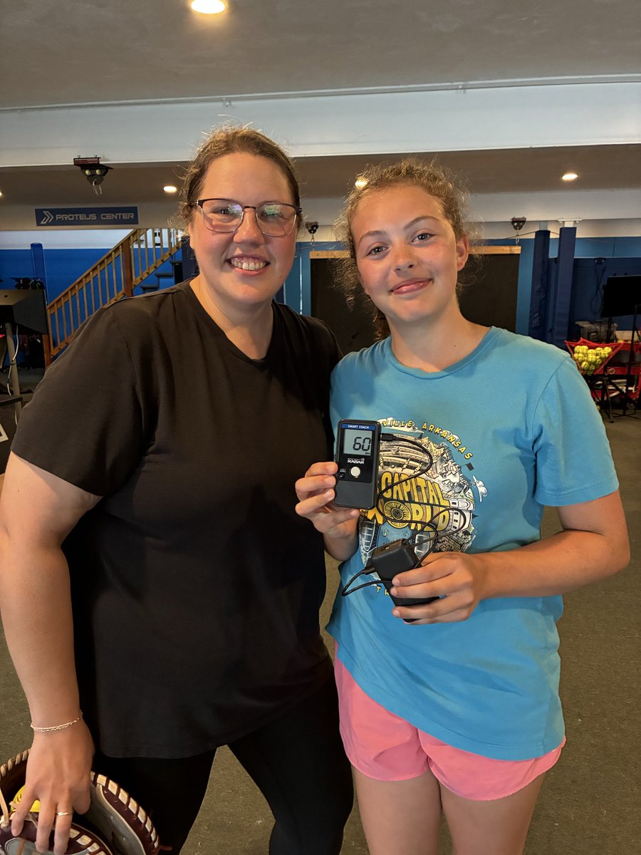 AriaMcCarthy_38's tweet photo. I hit my goal of throwing 60 mph before I turn 14 (just hours before)! @VoodooSBRecruit @planetfastpitch   
@gatorjack72 @CoastRecruits @ExtraInningSB @RecruitingSBall @D1Softball @TopPreps @Get2CollegAth @DiamondAddicts @VoodooSB_MA @16uVoodoo https://t.co/LBo1SXbtIw