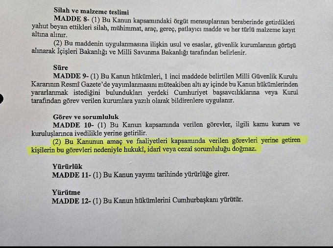 Katfar's tweet photo. Kenan Evren de darbe sorası kendisini buna benzer bir madde ile korumaya almıştı ama işe yaramadı. https://t.co/8nuut2jKDE