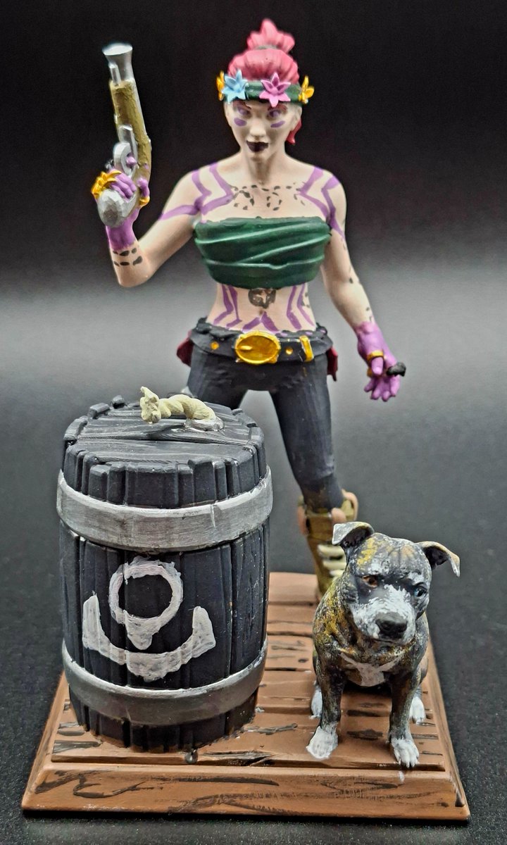 Catastrophic571's tweet photo. Here we have ThatBMads @SeaOfThieves pirate with her special doggo #3dprint #handpainted #SeaOfThieves #BeMorePirate https://t.co/NFlpbIpgNF