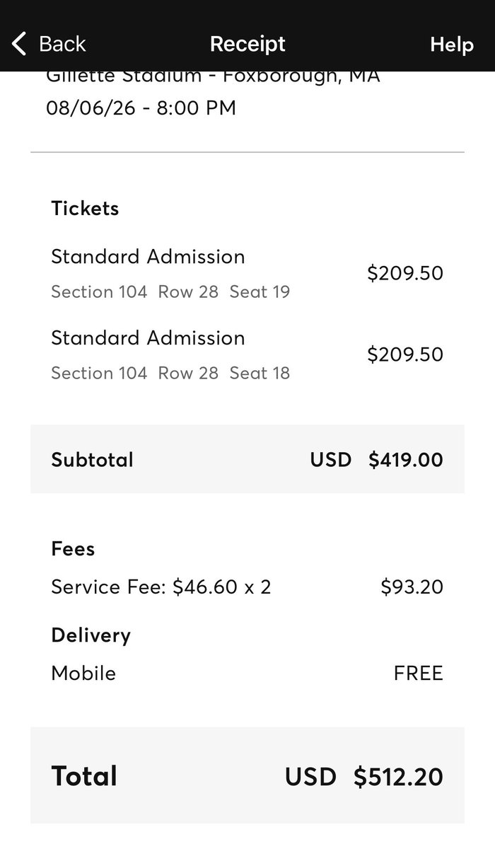 Lighting_fire92's tweet photo. Hi, I’m transferring 2 tickets for BTS concert on August 6th at Gillette Stadium-Foxborough, MA.

The price will be the same I bought for my friend and me. DM me if you are interested. Thank you!

#BTS 
#BTS_ARIRANG_USA
#BTS_ARİRANG https://t.co/6q4kScWAtu
